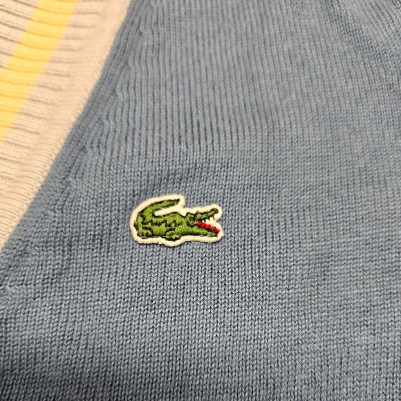 🐊 Lacoste Blue V-Neck Button Cardigan | Size 38 (Small) - Picture 4 of 16